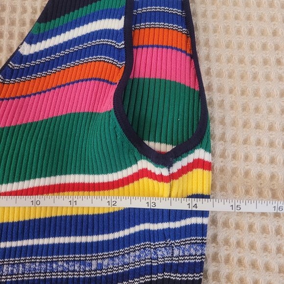 NWT XL STAUD Multicolor Striped Rib Knit Midi Dress - Picture 10 of 14